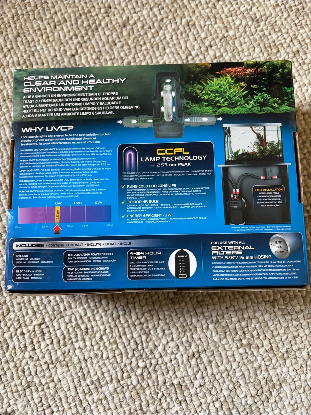 FLUVAL UVC In-Line Water Clarifier Aquarium FISH